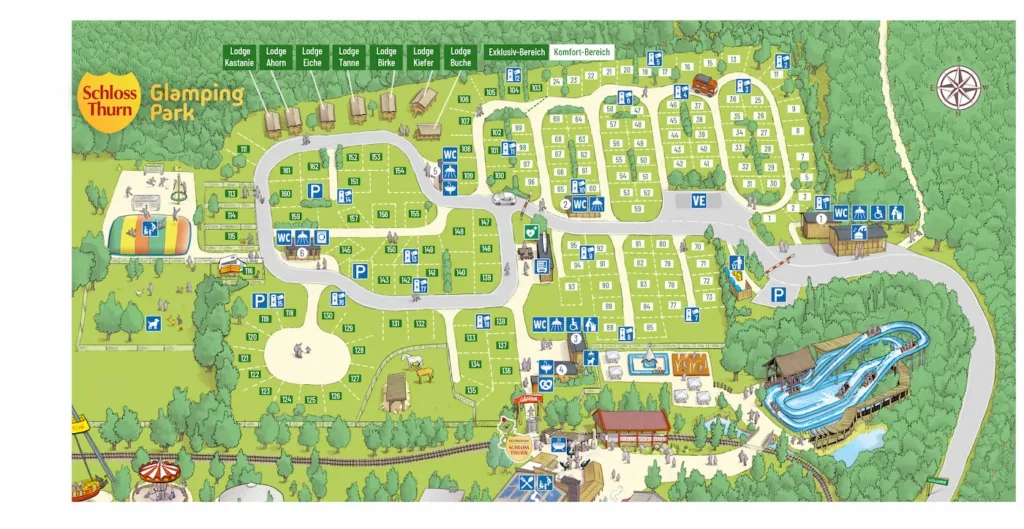 Lageplan des GlampingPark Schloss Thurns