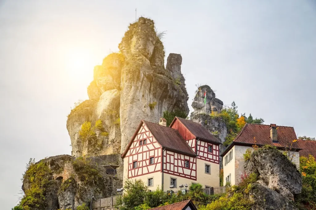 Ein Blick auf die steinerner Stadt in der fränkischen Schweiz